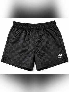 2/$25 Umbro Soccer Shorts Youth M 10-12 Black Checkered Drawstring NWOT